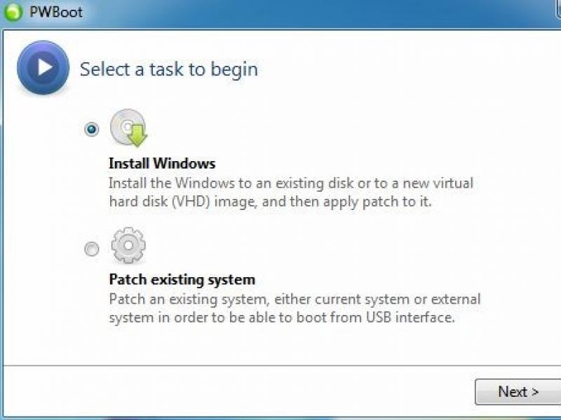 Установка Windows на внешний жесткий диск